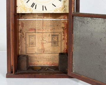 Norris North & Co. Reeded Column and Cornice Top Shelf Clock