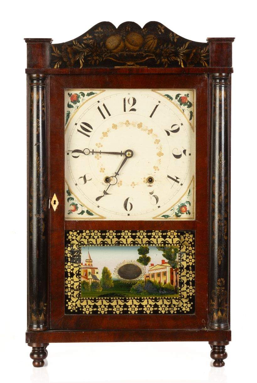 Eli Terry & Sons Stenciled Pillar and Splat Short-Case Shelf Clock ...