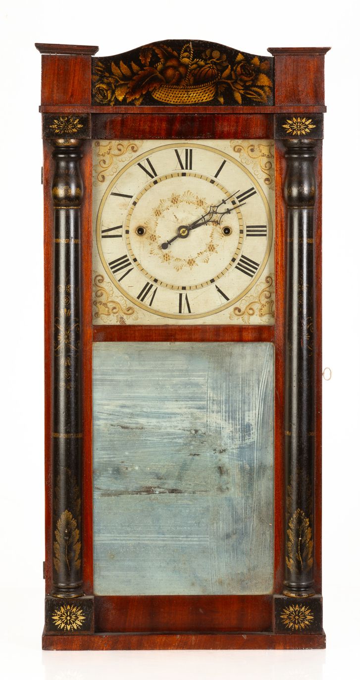 Jerome & Darrow Bronzed Looking Glass Clock Cottone Auctions