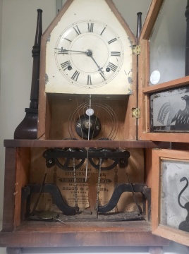 Diminutive Birge and Fuller Double Candle Stand Shelf Clock