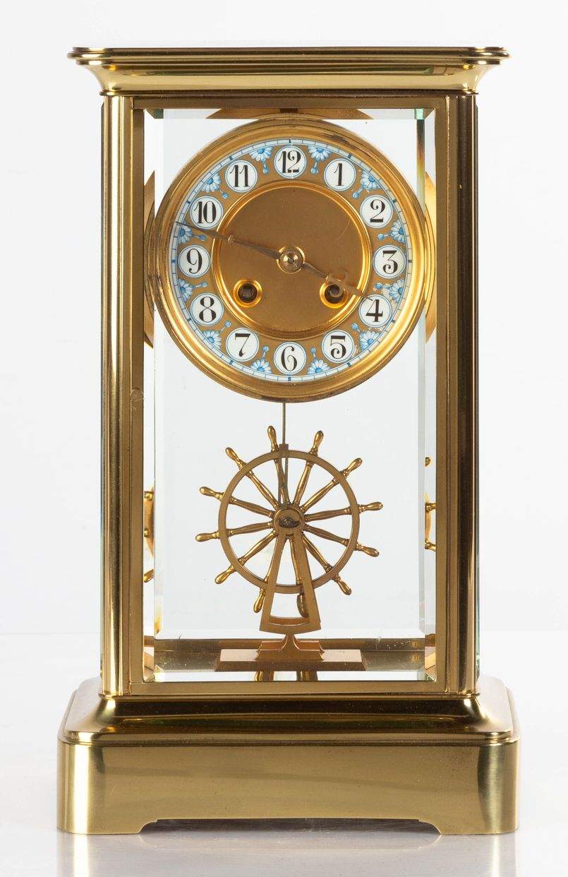 Rotating ship's wheel crystal award