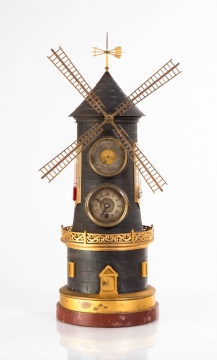 French Industrial Windmill Automated Clock