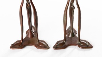 Tiffany Studios Bronze Candlesticks & Snuffers