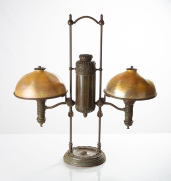 Tiffany Studios Double Student Lamp