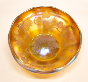 Tiffany Favrile Bowl with Engraved Decoration