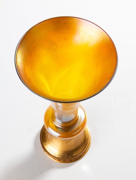 Louis C. Tiffany Furnaces Bronze Mounted Favrile Vase