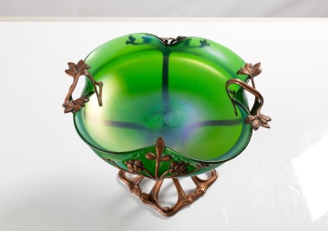 Loetz Mounted Art Glass Centerpiece