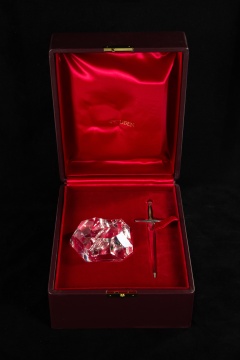 Steuben Excalibur Crystal Paperweight and Letter Opener