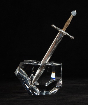 Steuben Excalibur Crystal Paperweight and Letter Opener