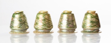 Four Austrian Art Glass Decorated Shades