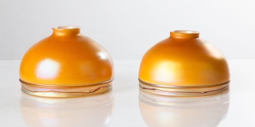 Two Steuben Style Art Glass Shades