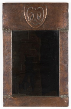 Archibald Knox for English Liberty & Co., London Hammered Copper Mirror