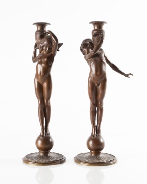 Edward Francis McCartan (American, 1879-1947) Candlesticks