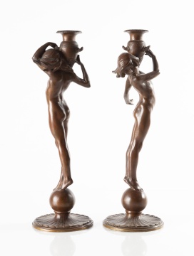 Edward Francis McCartan (American, 1879-1947) Candlesticks