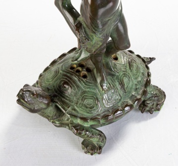 Karl Heinrich Gruppe (American, 1893-1982) Bronze Figural Flower Frog