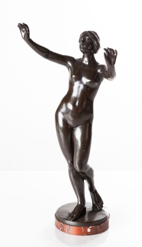 Eugen Schlipf (German, 1869-1943) Bronze Nude of a Woman
