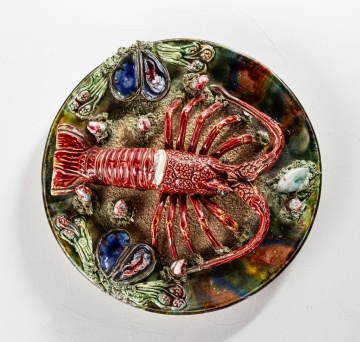 19th Century Majolica Lobster Plate