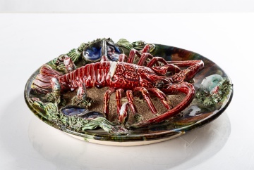 19th Century Majolica Lobster Plate