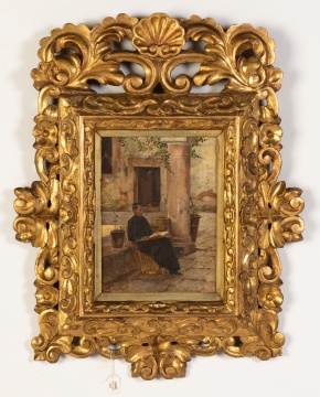 19th Century Continental Painting of Monk