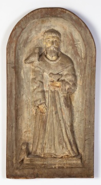 Stele Wood Carving of Saint Francis of Assisi