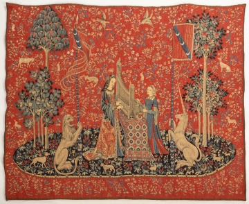 Dame A L'Orgue Organ French Wall Tapestry