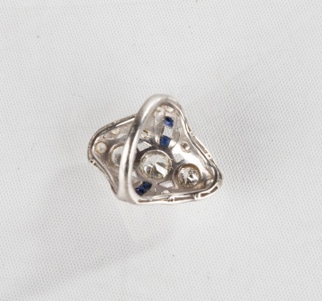Ladies Edwardian / Art Deco Diamond and Sapphire Ring