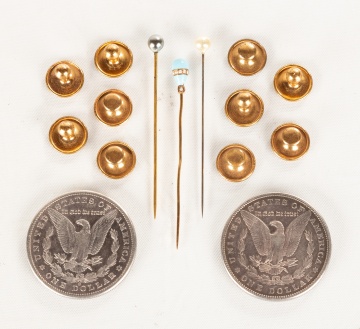 Morgan Silver Dollars, Pins and Studs
