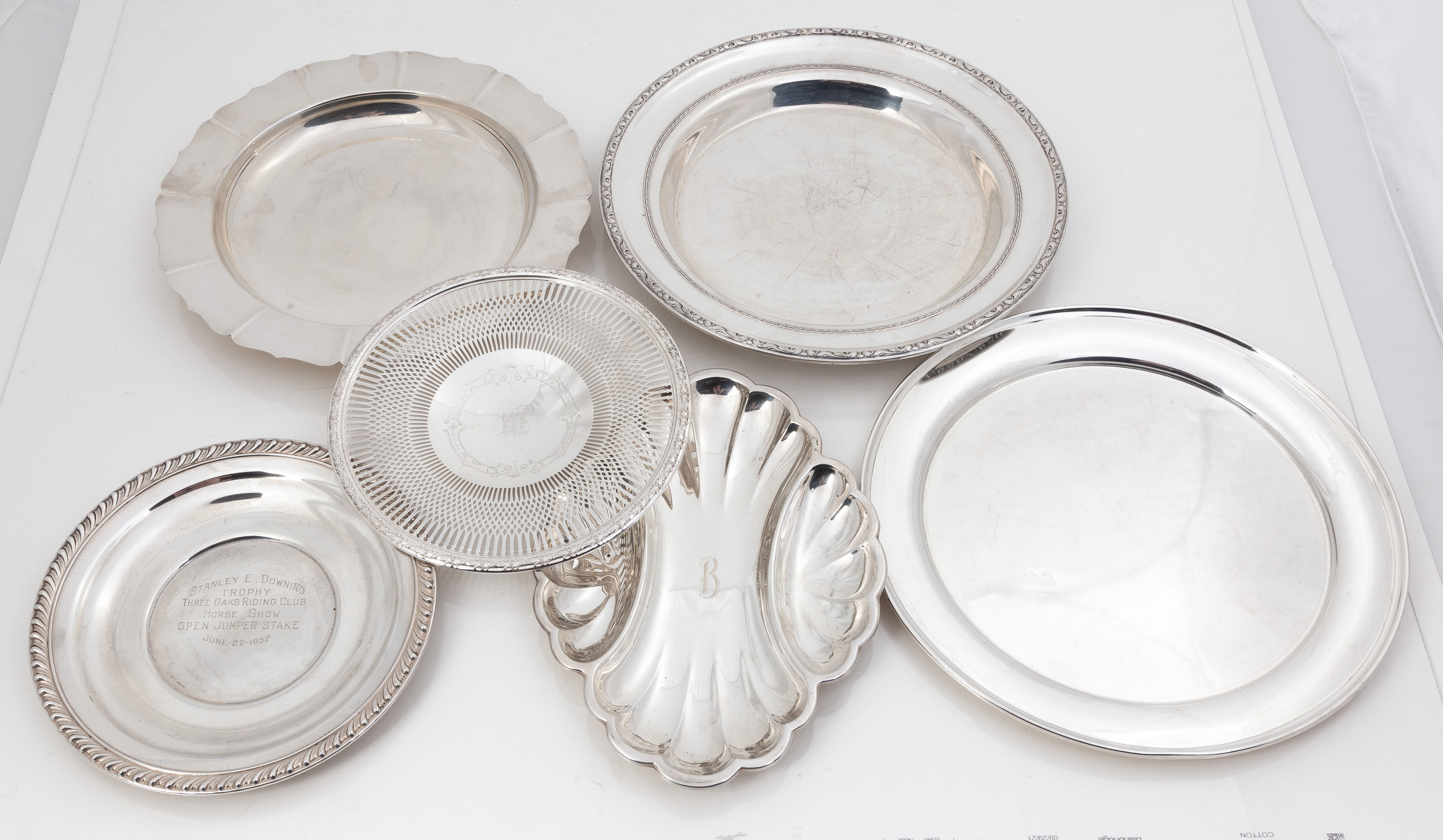 Group of Sterling Silver Trays and Platters Cottone Auctions