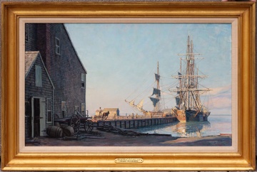 John Stobart (British, 1929-2023) "Straight Wharf, Nantucket"