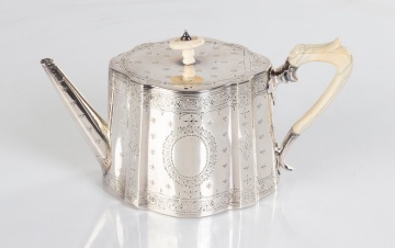 English Sterling Silver Tea Pot with Bone Handle