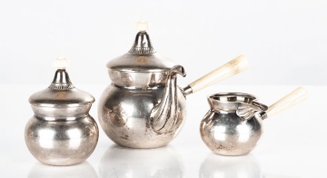 Three Piece Italian Genazzi Silver Demitasse Set