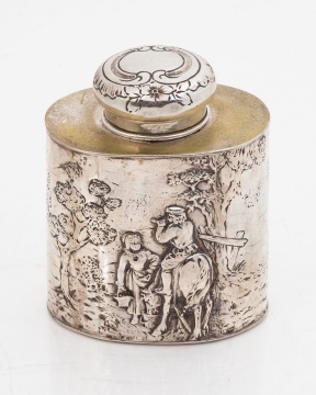 German Silver Parcel Gilt Tea Caddy
