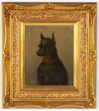 Attributed to Thomas Faed (Scottish, 1826-1900) Portrait of a Manchester Terrier