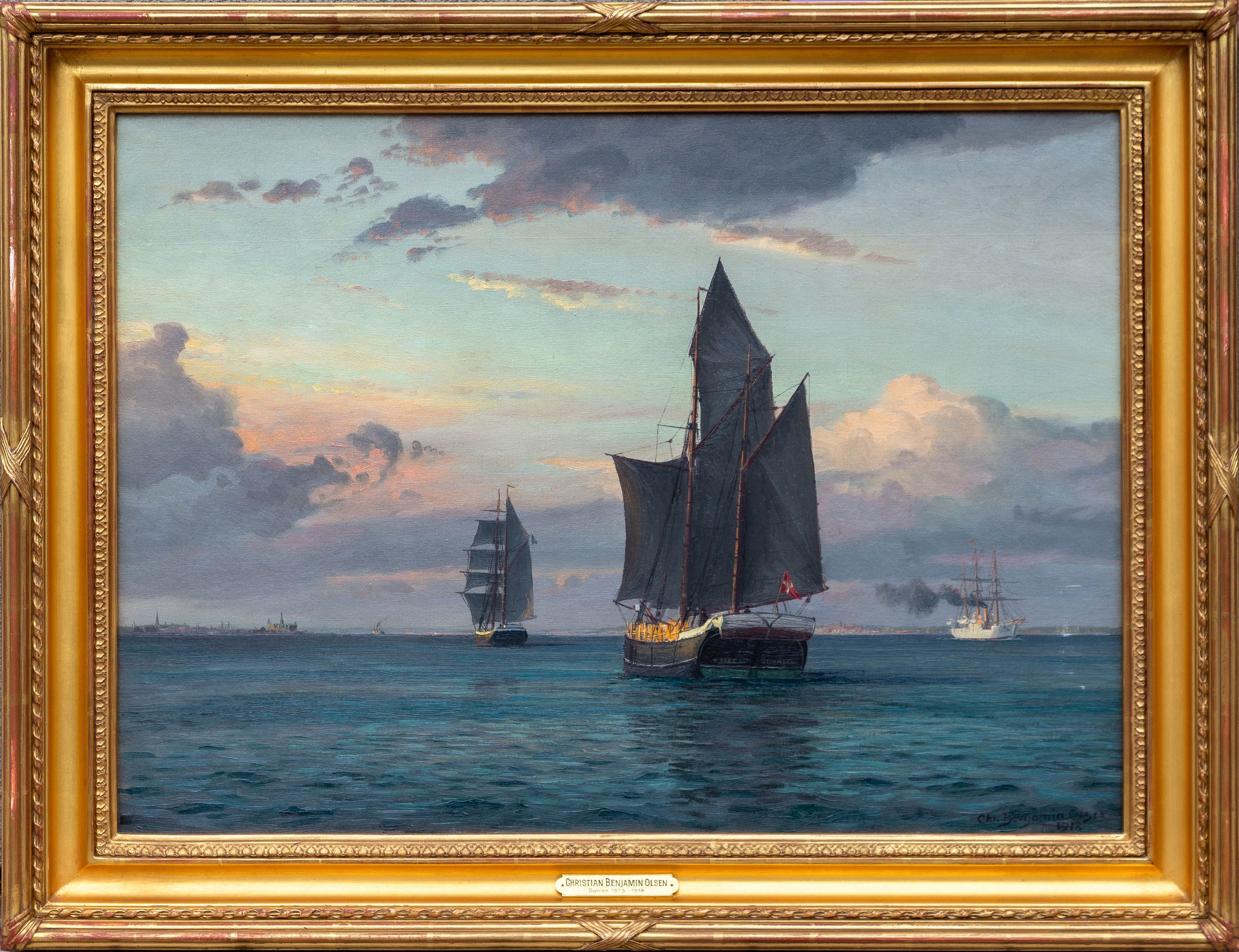 HAGSDON OLSEN（ハグスドン　オルセン）、コペンハーゲン港 Christian Benjamin Olsen (Danish, 1873-1935) 