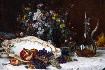 Eugene Henri Cauchois (French, 1850-1911) "Late Summer Repas"