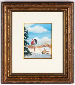 Dale William Nichols (American, 1904-1995) Winter Christmas Scene