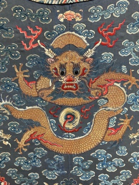 Chinese Embroidered Silk Dragon Robe
