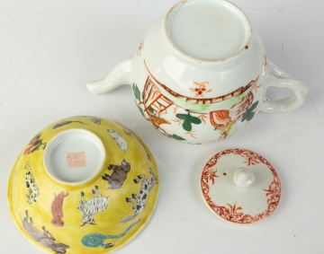 Chinese Porcelain Bowl & Teapot