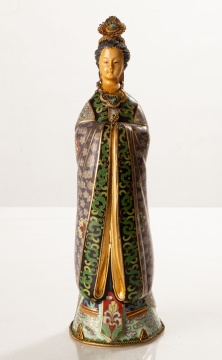Chinese Cloisonne Standing Court Lady