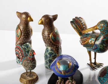 Chinese & Japanese Cloisonne Birds