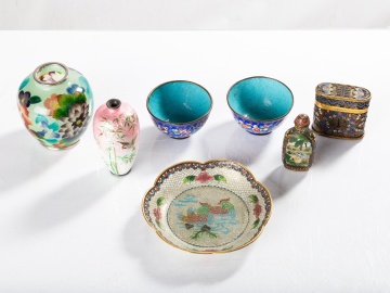 Chinese & Japanese Cloisonne Cabinet Pieces