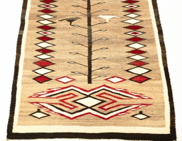 Vintage Navajo Weaving with Stylized Birds