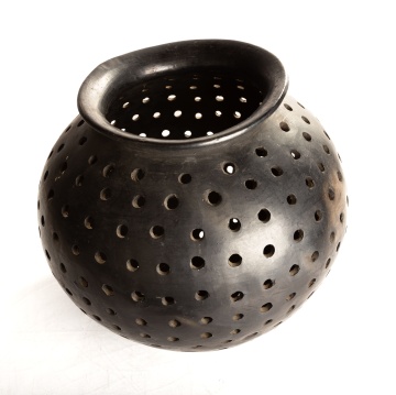 Native American Black Ware Perforated Pot