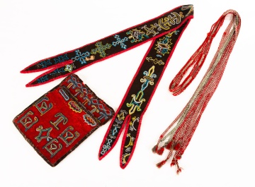 Native American Beaded Bag & Hair Wrap