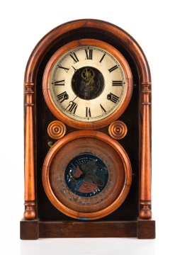 Rare E. Ingraham & Co. Spring Driven Tin Plate Shelf Clock