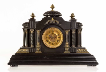 Ansonia Black Marble Mantel Clock