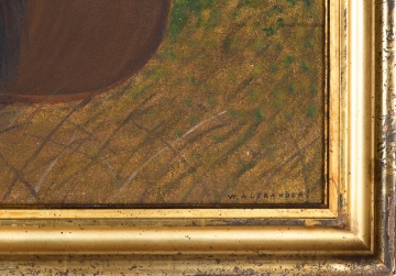 19th Century Folk Art Painting of a Lion