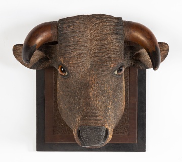 Henry Leach (American, 1809-1885) Folk Carving Cow Head