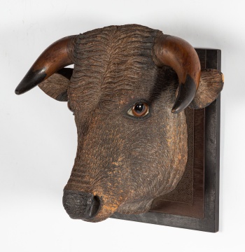 Henry Leach (American, 1809-1885) Folk Carving Cow Head