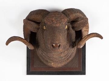 Henry Leach (American, 1809-1885) Folk Carving Ram Head